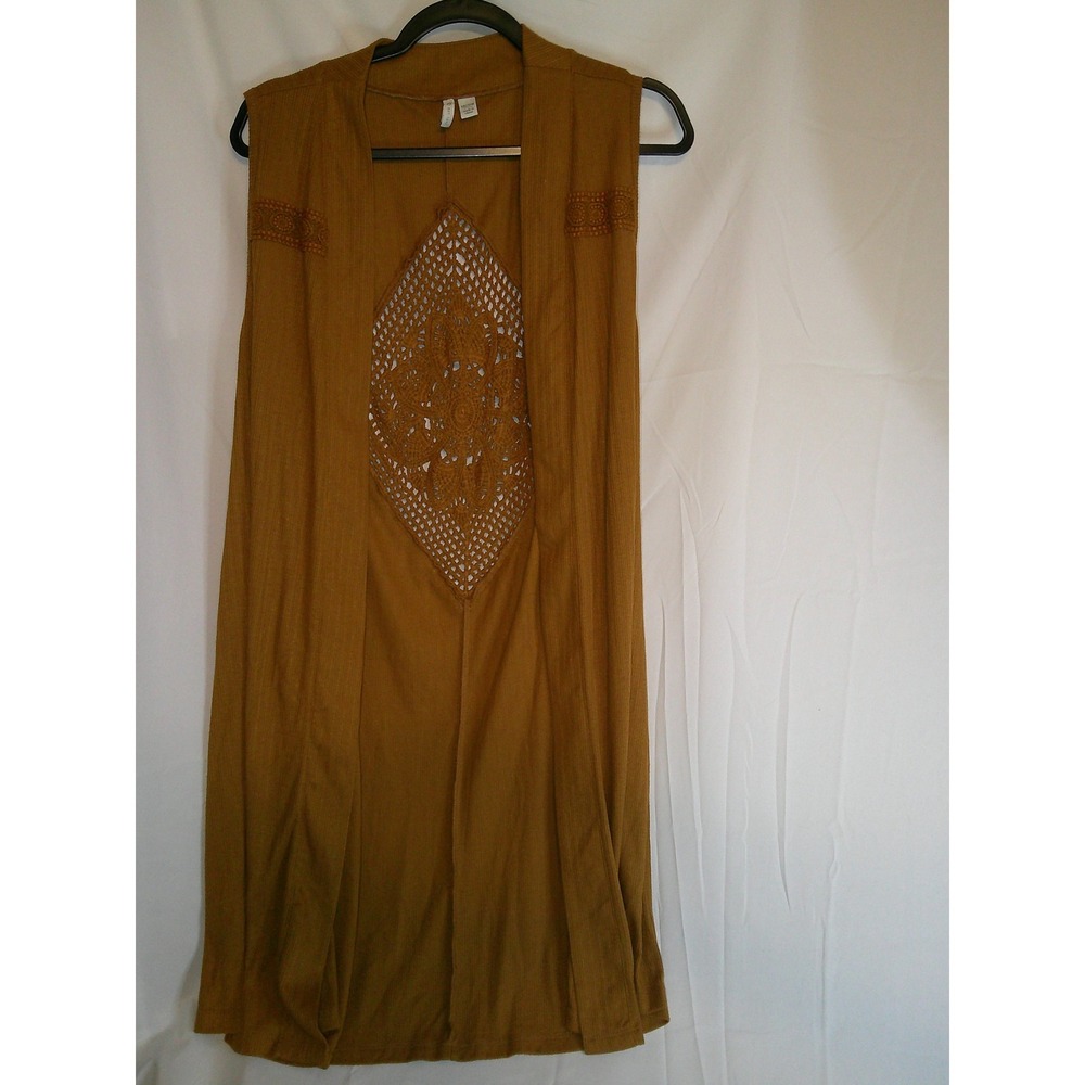 Cato Sleeveless Boho Duster Vest‎ Crochet Detail 18/20W Plus Size